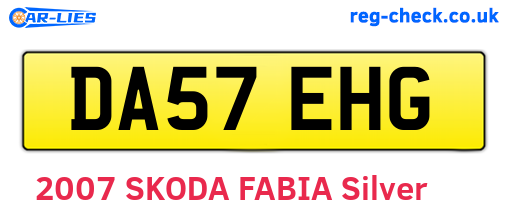 DA57EHG are the vehicle registration plates.