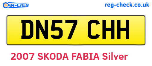 DN57CHH are the vehicle registration plates.