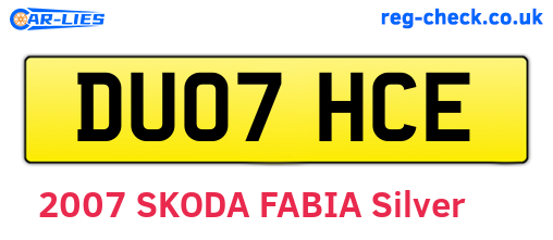 DU07HCE are the vehicle registration plates.