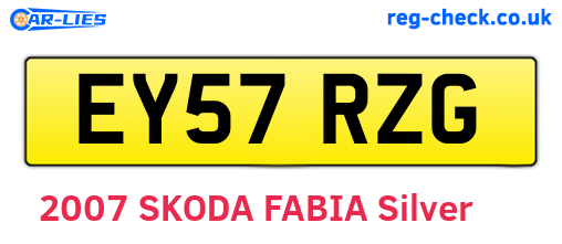 EY57RZG are the vehicle registration plates.