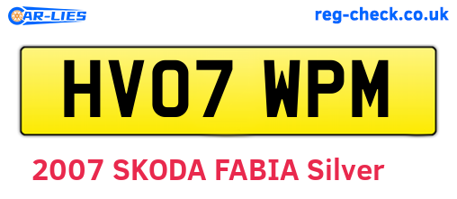 HV07WPM are the vehicle registration plates.