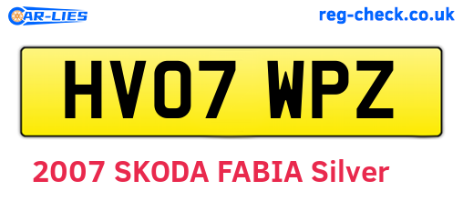 HV07WPZ are the vehicle registration plates.