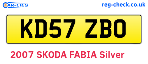 KD57ZBO are the vehicle registration plates.