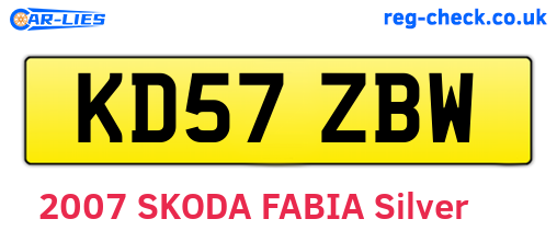 KD57ZBW are the vehicle registration plates.