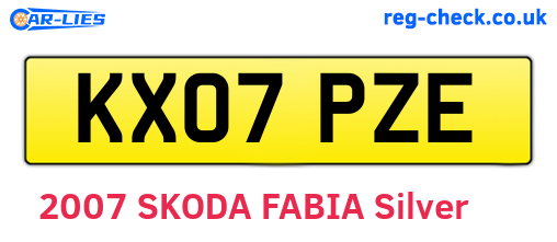 KX07PZE are the vehicle registration plates.