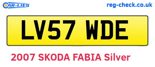 LV57WDE are the vehicle registration plates.