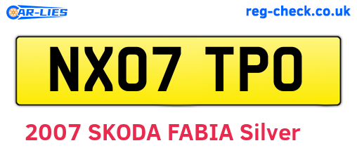 NX07TPO are the vehicle registration plates.