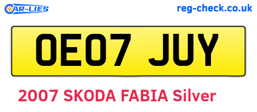 OE07JUY are the vehicle registration plates.
