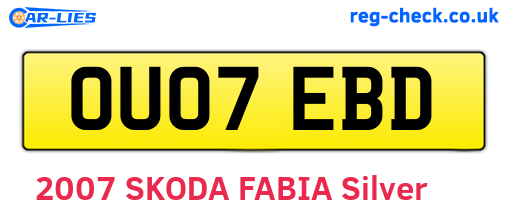 OU07EBD are the vehicle registration plates.