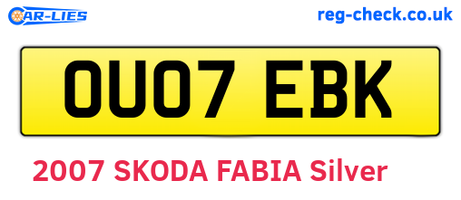 OU07EBK are the vehicle registration plates.