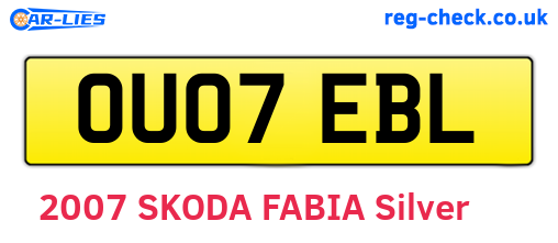 OU07EBL are the vehicle registration plates.