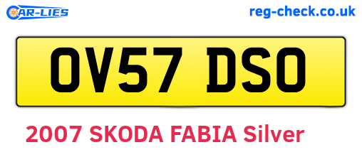 OV57DSO are the vehicle registration plates.