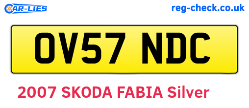 OV57NDC are the vehicle registration plates.