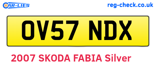 OV57NDX are the vehicle registration plates.