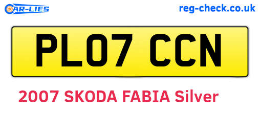 PL07CCN are the vehicle registration plates.