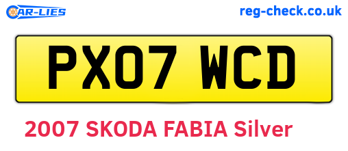 PX07WCD are the vehicle registration plates.