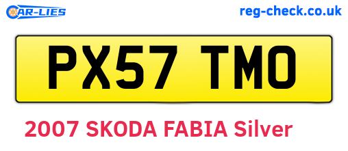 PX57TMO are the vehicle registration plates.