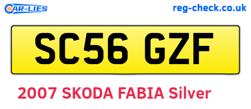 SC56GZF are the vehicle registration plates.