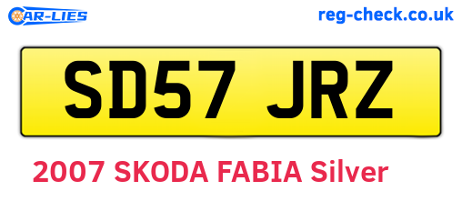 SD57JRZ are the vehicle registration plates.