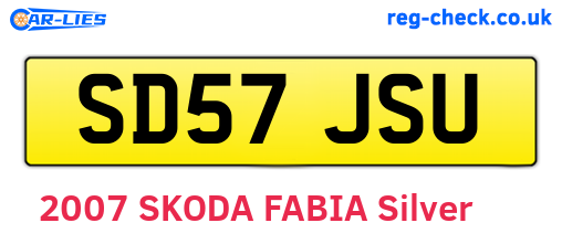 SD57JSU are the vehicle registration plates.