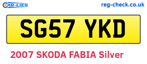 SG57YKD are the vehicle registration plates.