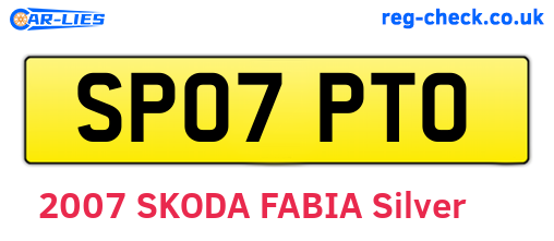 SP07PTO are the vehicle registration plates.