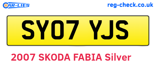 SY07YJS are the vehicle registration plates.