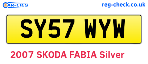 SY57WYW are the vehicle registration plates.
