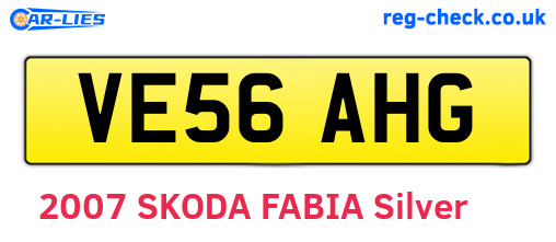 VE56AHG are the vehicle registration plates.