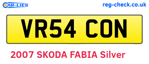 VR54CON are the vehicle registration plates.