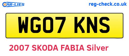 WG07KNS are the vehicle registration plates.