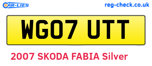 WG07UTT are the vehicle registration plates.
