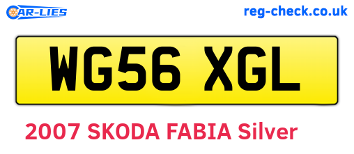 WG56XGL are the vehicle registration plates.