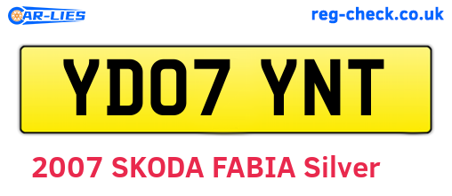 YD07YNT are the vehicle registration plates.