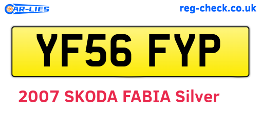 YF56FYP are the vehicle registration plates.