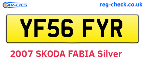 YF56FYR are the vehicle registration plates.