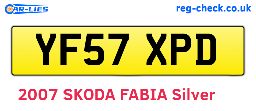YF57XPD are the vehicle registration plates.