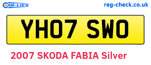 YH07SWO are the vehicle registration plates.