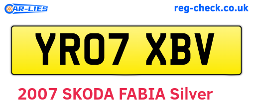 YR07XBV are the vehicle registration plates.