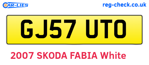 GJ57UTO are the vehicle registration plates.