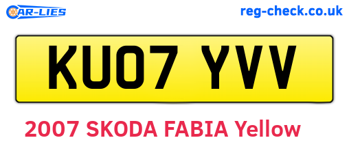 KU07YVV are the vehicle registration plates.