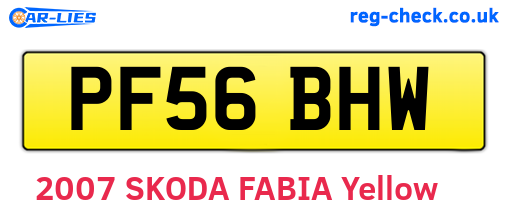 PF56BHW are the vehicle registration plates.