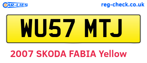 WU57MTJ are the vehicle registration plates.