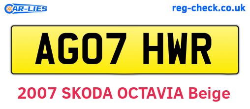 AG07HWR are the vehicle registration plates.