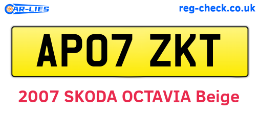 AP07ZKT are the vehicle registration plates.