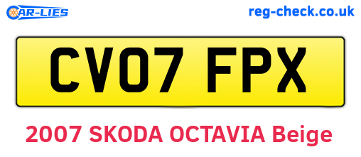 CV07FPX are the vehicle registration plates.
