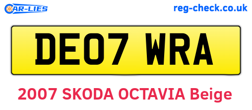 DE07WRA are the vehicle registration plates.