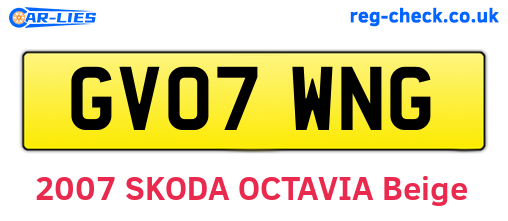 GV07WNG are the vehicle registration plates.