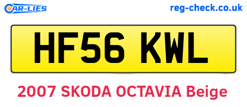 HF56KWL are the vehicle registration plates.