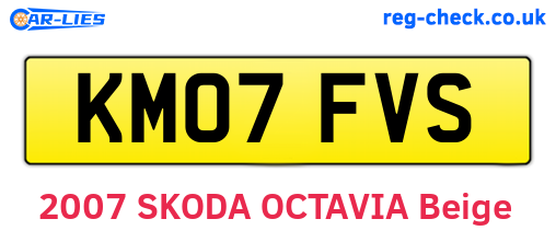 KM07FVS are the vehicle registration plates.